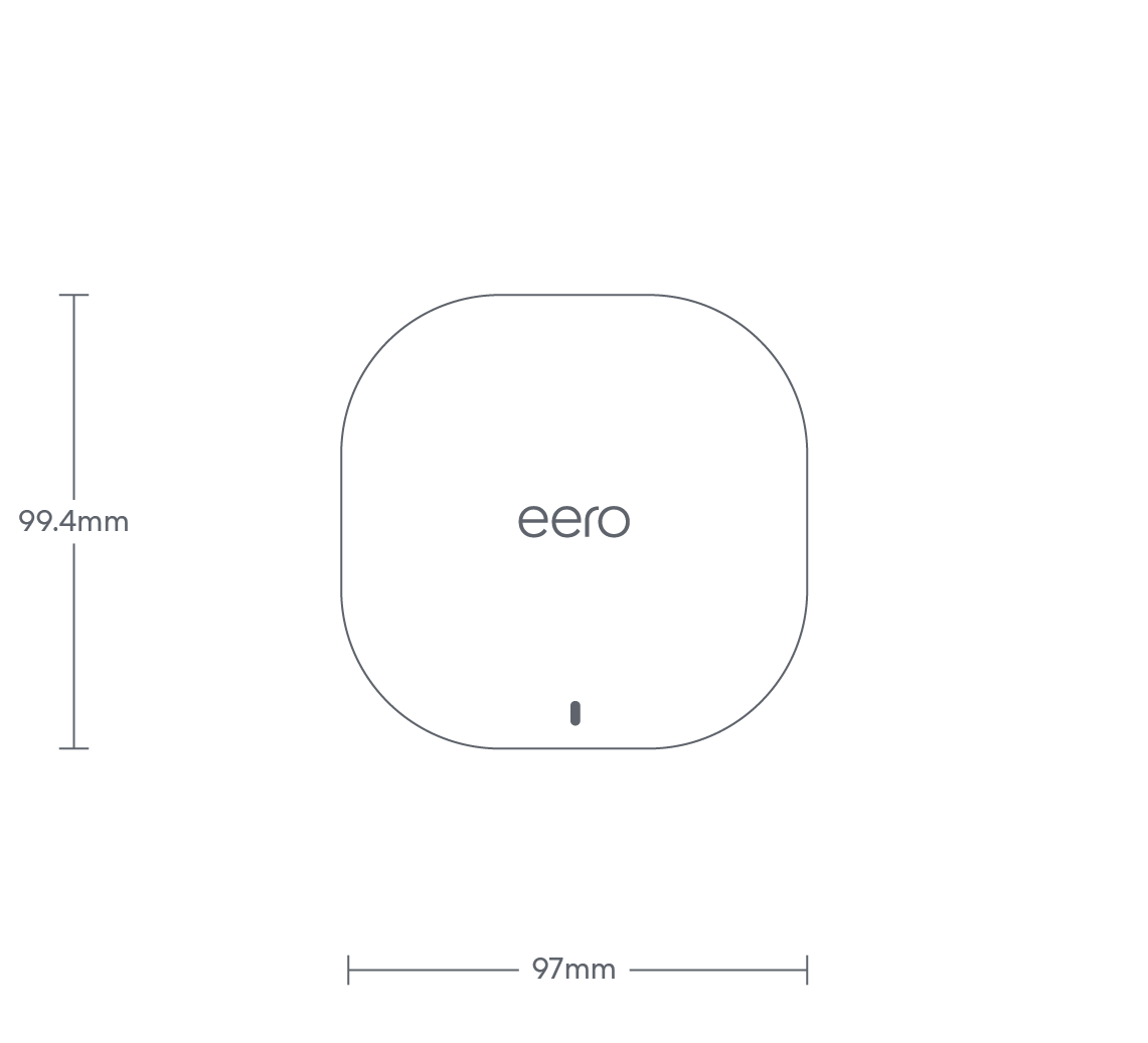 dimensions image: eero 6 (3-pack) with 2 extenders