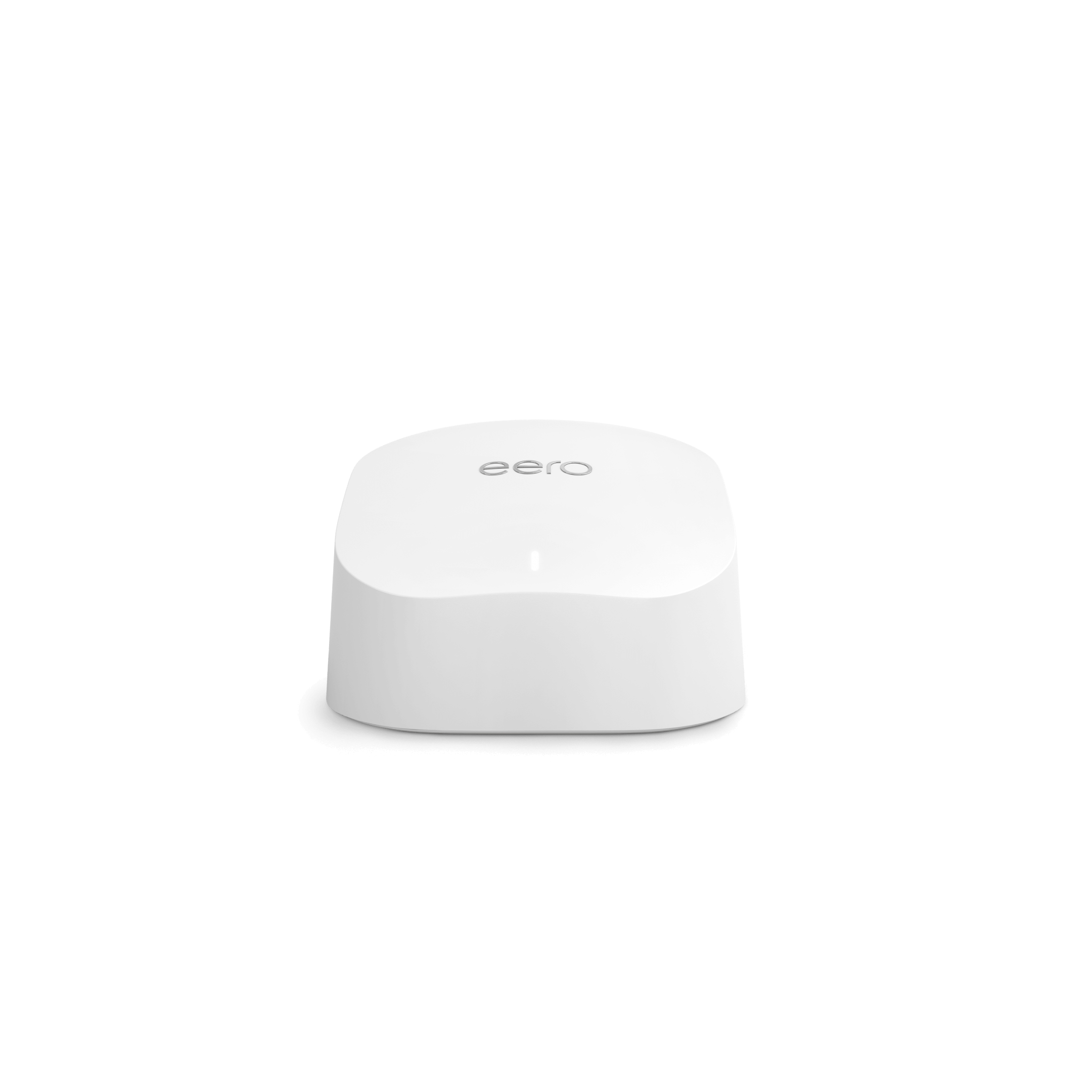 eero 6 mesh WiFi router in white, showing back view of the device