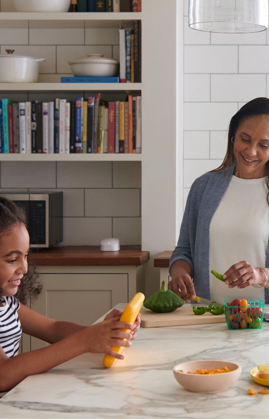 Family in kitchen