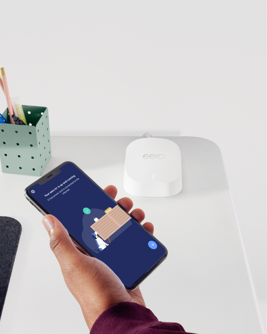 eero system being set up